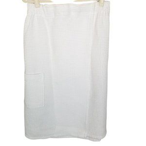 Chakr Linen Womens L/XL White Cotton Bathrobe Towe